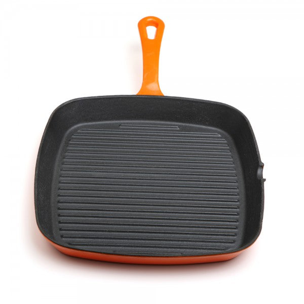 Sartén Hierro Rectangular Naranja 24 Cm