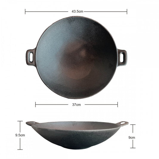 Wok Hierro fundido con azas 37 cms